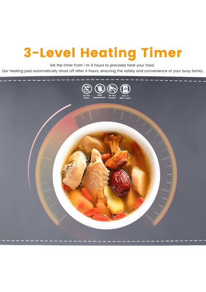 Isıtma Tepsisi Ev Silikon Isıtma Plakası Katlanabilir Yemek Masası Isı Yalıtım Plakası 3 Ayarlanabilir Sıcaklık (Abd), A (Yurt Dışından) fırsatları