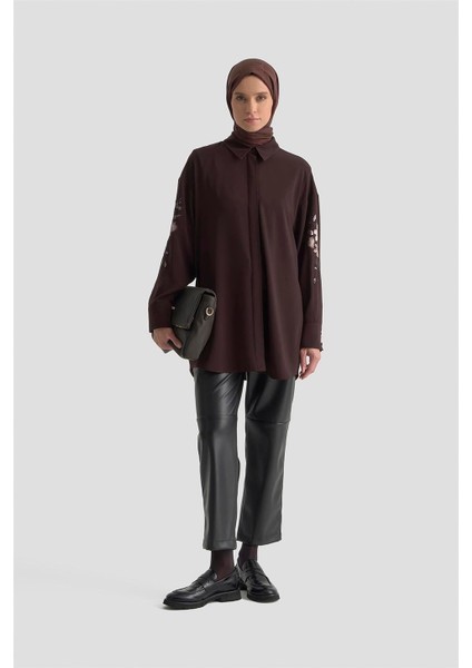 Nakışlı Tunik 25KD1110 Kahverengi fırsatları
