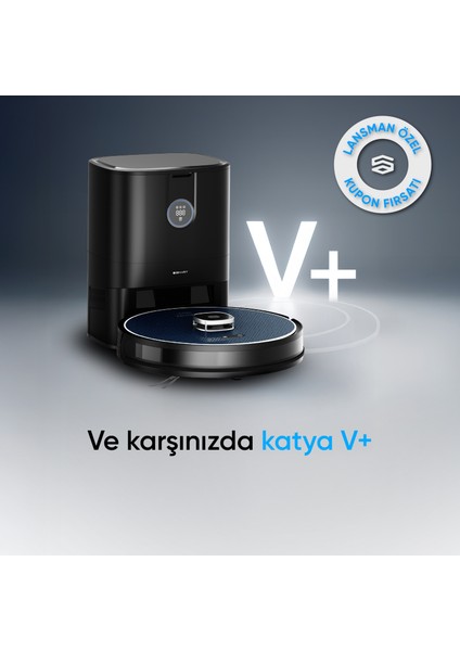 Katya V+ Akıllı Robot Süpürge 10000PA Premium Otomatik Toz Toplama Üniteli