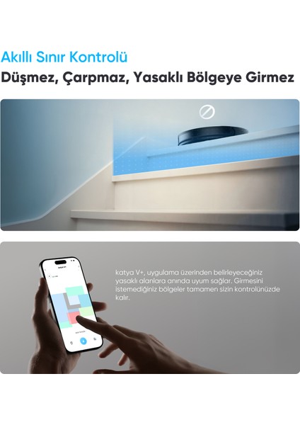Katya V+ Akıllı Robot Süpürge 10000PA Premium Otomatik Toz Toplama Üniteli