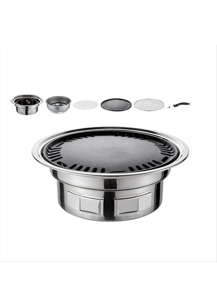 13 Inç Kore Barbekü Izgarası Çok Işlevli Kömürlü Barbekü Izgarası Taşınabilir Kömür Sobası Kamp Piknik Iç Mekan Için (Yurt Dışından)