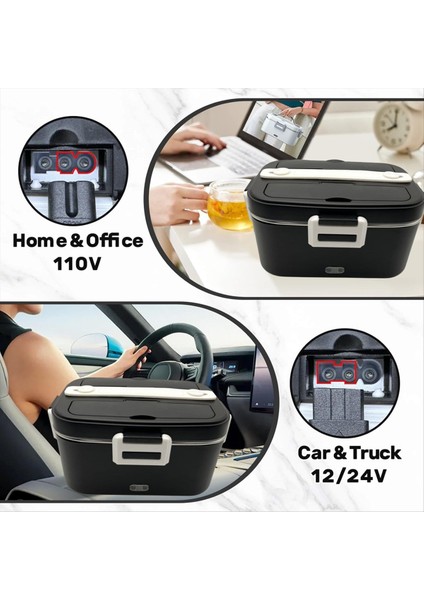Yetişkinler Için Elektrikli Isıtmalı Öğle Yemeği Kutusu 1.8l 75W Hızlı Isınan Taşınabilir Yemek Isıtıcısı Araba Ofis 12V/24V/110V Abd Fişi (Yurt Dışından) fiyatları