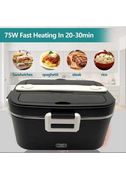 Yetişkinler Için Elektrikli Isıtmalı Öğle Yemeği Kutusu 1.8l 75W Hızlı Isınan Taşınabilir Yemek Isıtıcısı Araba Ofis 12V/24V/110V Abd Fişi (Yurt Dışından) modelleri