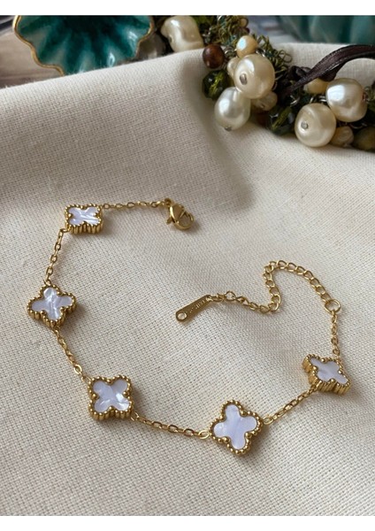 Çelik Mini Beyaz Cleef Model Bileklik