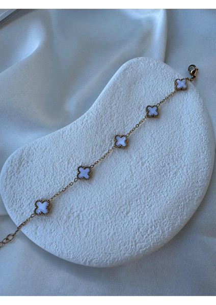 Çelik Mini Beyaz Cleef Model Bileklik modelleri