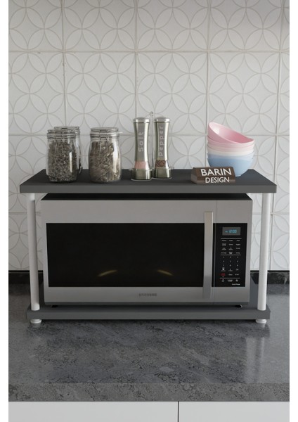 Çevir Kur Mutfak Tezgah Üstü Mikrodalga Rafı Beyaz Demir Organizer Stand Baharatlık Raf Sistemleri fırsatları