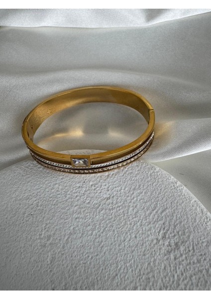 Çelik Gold Baget Taşlı Kelepçe Bilezik fiyatları
