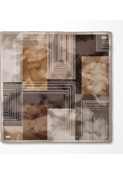 Geometrik Desen Twill Ipek EŞARP-0941 Gold-Yeşil fiyatları