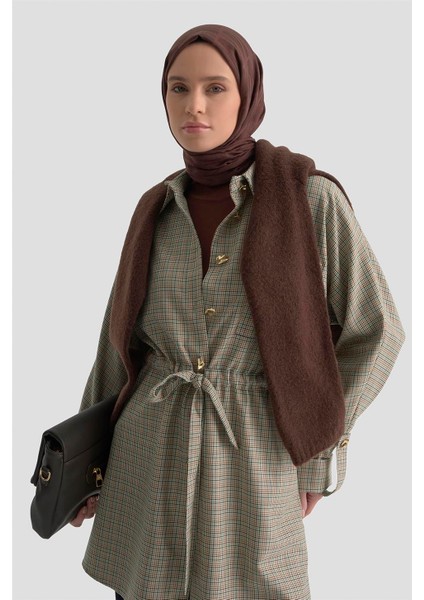 Ekose Desen Büzgülü Tunik 25K4976 Ekose