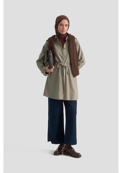 Ekose Desen Büzgülü Tunik 25K4976 Ekose fiyatları