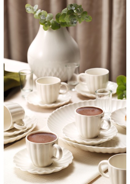 Bone Luz Form 12 Parça 6 Kişilik Kahve Takımı