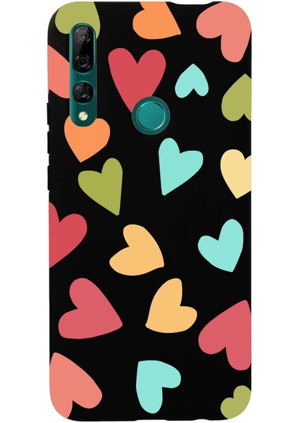 Huawei Y9 Prime 2019 ile Uyumlu Tropikal Kalpler (0214B) Tasarımlı Siyah Lansman Kılıf