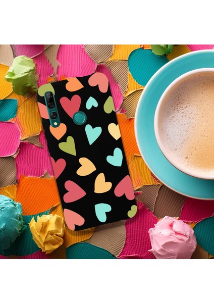 Huawei Y9 Prime 2019 ile Uyumlu Tropikal Kalpler (0214B) Tasarımlı Siyah Lansman Kılıf fırsatları