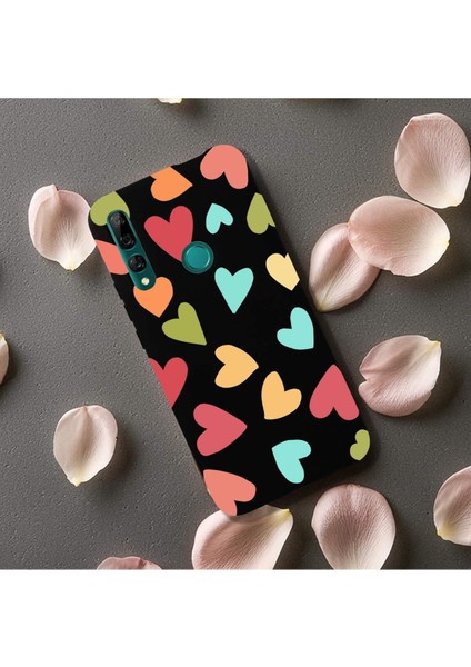 Huawei Y9 Prime 2019 ile Uyumlu Tropikal Kalpler (0214B) Tasarımlı Siyah Lansman Kılıf