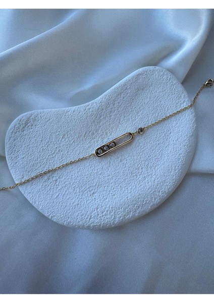 Mess Tasarım Zirkon 3 Taşlı Bileklik modelleri