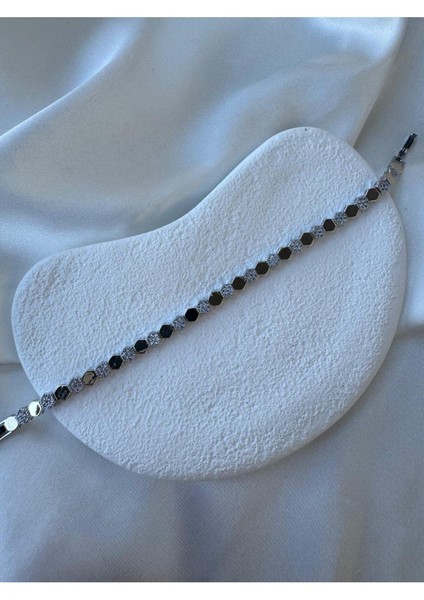 Ara Taşlı Petek Model Bileklik