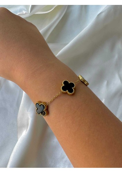 Çelik Siyah Cleef Model Bileklik