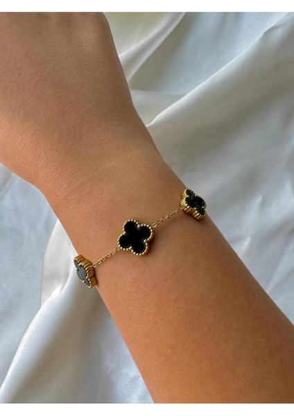 Çelik Siyah Cleef Model Bileklik fiyatları