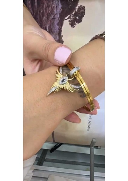 Zirkon Taşlı Ankakuşu Ajda Bileklik Charm