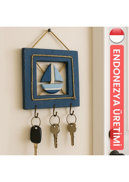Duvar Anahtarlık Askısı Ahşap Dekoratif Yelkenli Çerçeve modelleri