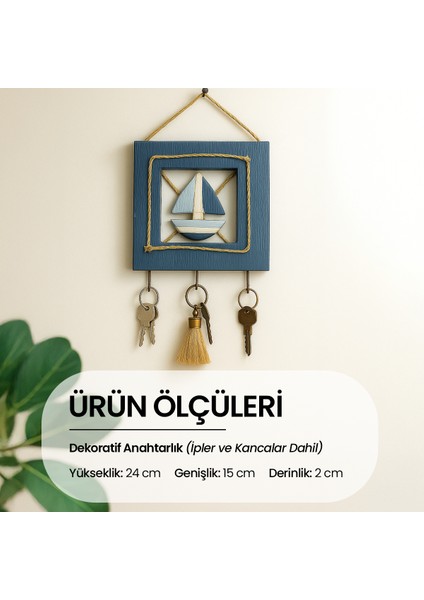 Duvar Anahtarlık Askısı Ahşap Dekoratif Yelkenli Çerçeve fırsatları