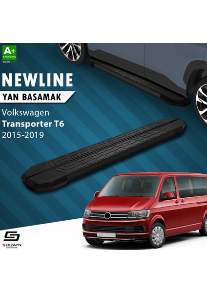 VW Transporter T6 Uzun Şase NewLine Siyah Yan Basamak 253 Cm 2015-2019 A+ Kalite