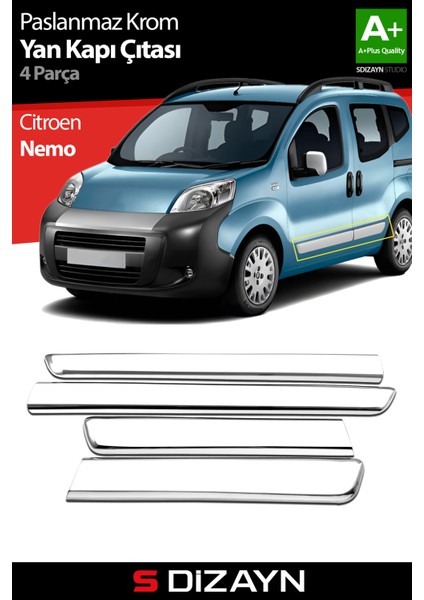 Citroen Nemo Krom Yan Kapı Çıtası 4 Prç 2008-2017 modelleri