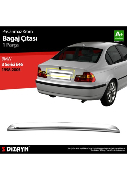 Bmw 3 Serisi E46 Krom Bagaj Çıtası 1998-2005 fırsatları