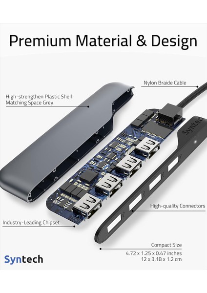 4 Port Usb-C To USB Hub | Type-C – USB 3.0 Çoklayıcı | Laptop, Macbook, iPad ve Pc Uyumlu fırsatları