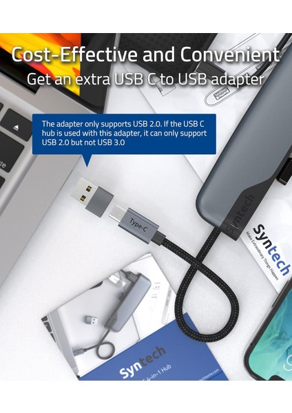 4 Port Usb-C To USB Hub | Type-C – USB 3.0 Çoklayıcı | Laptop, Macbook, iPad ve Pc Uyumlu indirimleri