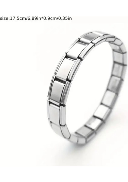 Italyan Charm Çelik Bileklik A Kalite Nomi Ebat 18 cm