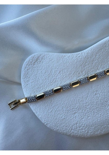 Vıp Taşlı Plaka Bileklik