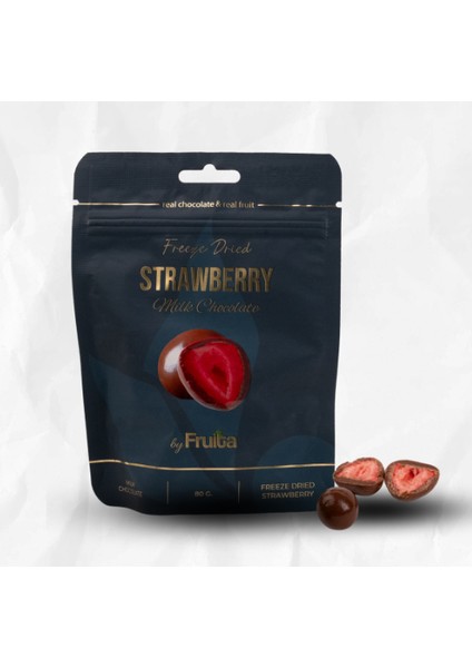Sütlü Çikolata Kaplı Çilek 80GR Dondurularak Kurutulmuş Katkısız Draje - Freeze Dried fiyatları