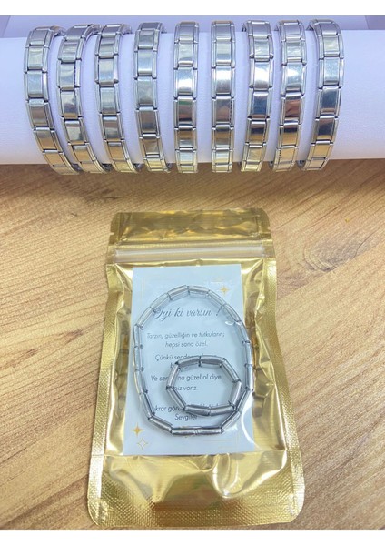 Italyan Charm Çelik Bileklik A Kalite Nomi indirimleri