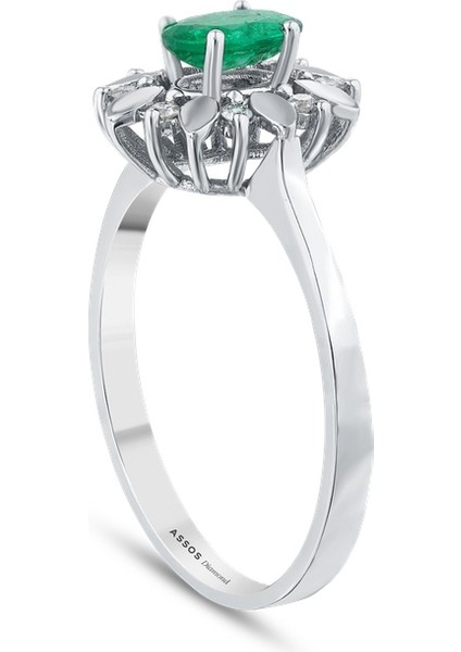 0.08 Karat Zümrüt Taşlı Pırlanta Yüzük fiyatları