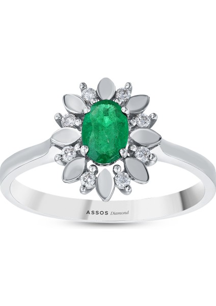 0.08 Karat Zümrüt Taşlı Pırlanta Yüzük fırsatları