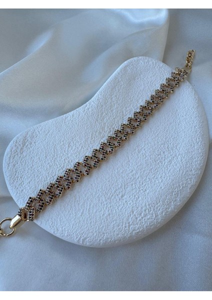 Tasarım Renkli Zirkon Taşlı Bileklik