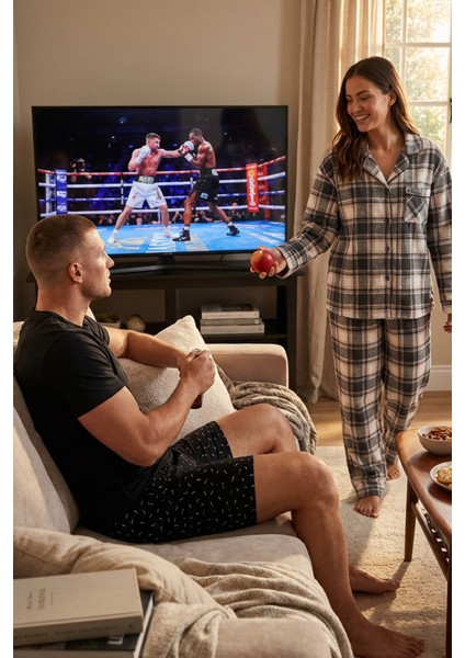 Desenli Uzun Paçalı Likralı Erkek Boxer 1014