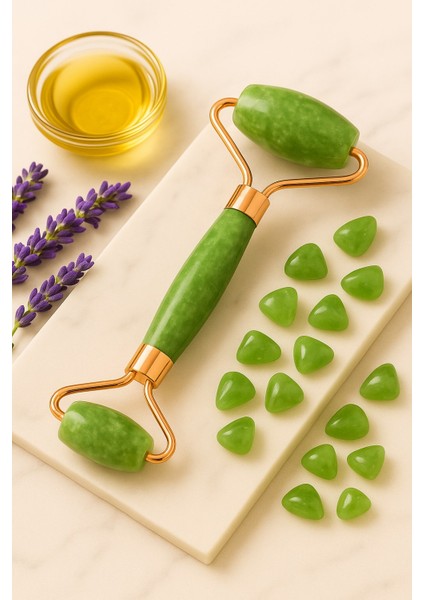 Yeşim Taşı Doğal Taş Yüz Roller – Cilt Masaj Aleti | Lenf Drenajı, Sıkılaştırma ve Parlaklık Etkisi modelleri