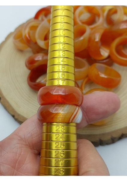 Akik Taşı Kalın Boy Yüzük – Bal Kahve Alacalı – 11*4mm Kalınlık (59962) modelleri