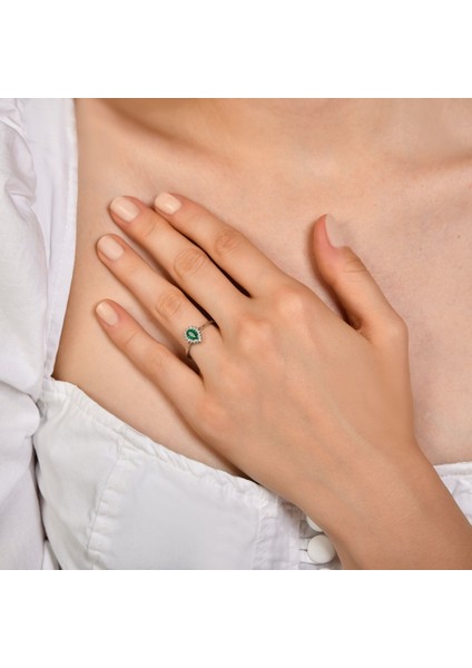 0.12 Karat Zümrüt Taşlı Pırlanta Yüzük fiyatları