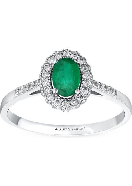 0.17 Karat Zümrüt Taşlı Pırlanta Fantezi Yüzük