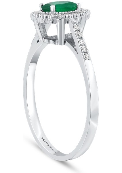 0.17 Karat Zümrüt Taşlı Pırlanta Fantezi Yüzük fiyatları