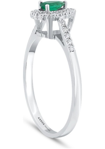 0.19 Karat Zümrüt Taşlı Pırlanta Yüzük fiyatları