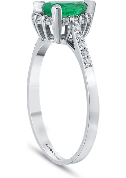 0.15 Karat Zümrüt Taşlı Pırlanta Yüzük fiyatları