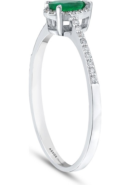 0.11 Karat Zümrüt Taşlı Pırlanta Yüzük fiyatları