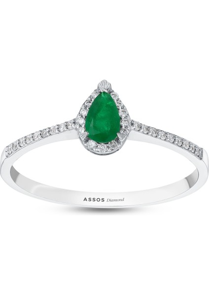 0.11 Karat Zümrüt Taşlı Pırlanta Yüzük fırsatları