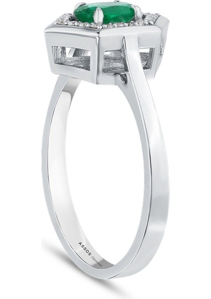 0.11 Karat Zümrüt Taşlı Pırlanta Yüzük fiyatları