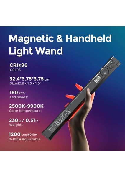 B320S Rgb Manyetik LED Tube Light - B320S modelleri