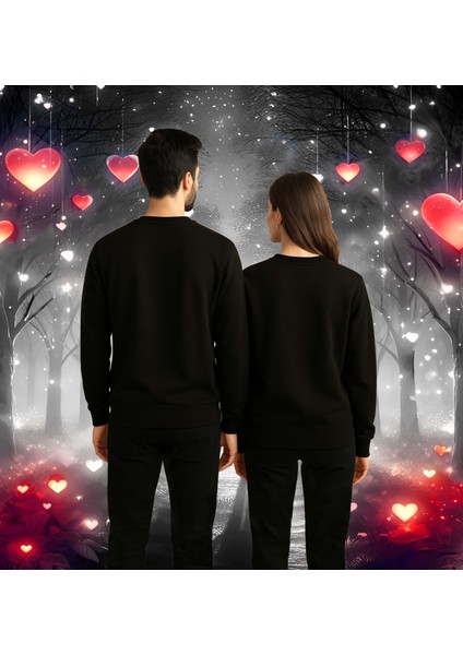 Unisex Sevgililer Günü Baskılı Yetişkin Swaetshirt 3 Iplik Şardonlu fiyatları